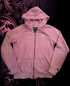 American Eagle Light Pink Zip-Up Hoodie Long Sleeve Lightweight Women’s Small thumbnail 1