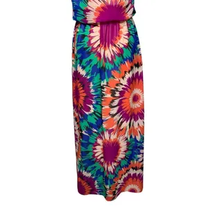 Newbury Kustom Maxi Dress Womens Small‎ Multi Color Floral Racerback D711401 USA thumbnail 10