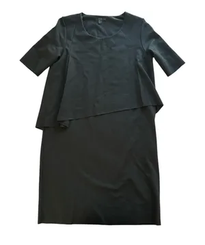 Cos Midi Layered Dress Size 6 Small Black Asymmetrical Minimalist Modern S/S‎ thumbnail 1