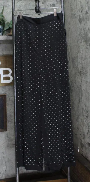 Danielle Bernstein Womens Studded Party Wide Leg Pants 7439-0167 Black 4 thumbnail 1