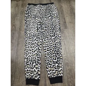 Kate Spade Classic Leopard Animal Print Shirt Joggers Pajamas Lounge Set Large thumbnail 6