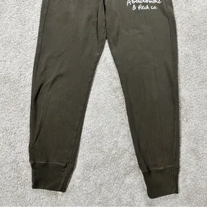 Abercrombie & Fitch Sunday Jogger Logo Sweat Pants Pull On Mid Rise in Green S thumbnail 4