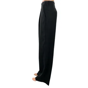 Zara Women's Black High Rise Pleated Straight Leg Trousers Dress Pants Size S thumbnail 2