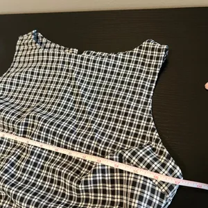 Halara Women's Black White Sleeveless Gingham Boat Neck Mini Dress Small NWT thumbnail 9