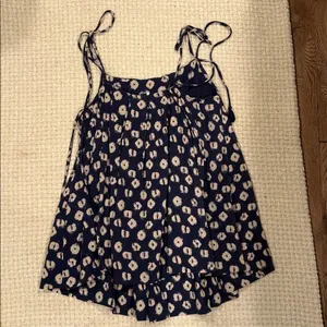 Free People Womens Molly Floral Top XS Navy and Cream thumbnail 9