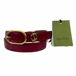 Gucci Interlocking GG Logo Leather Belt Russet Red Size 80cm/ 32in thumbnail 12