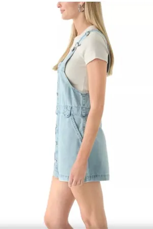 Free People Edie overall dress skirt apple blues denim adjustable NWT We The Free M thumbnail 4