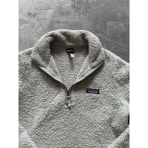 Patagonia Women's Grey Half Zip Jacket Coat Fuzzy Sherpa Size Medium‎ thumbnail 2