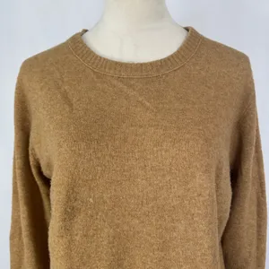 J.Crew Crewneck Sweater Wool Blend Soft Knit Pullover Casual‎ Tan Brown Women XL thumbnail 2
