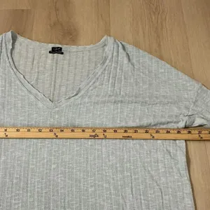 Out From Under Ribbed V Neck Long Sleeve Oversized‎ Sweater Light Blue Size M thumbnail 6