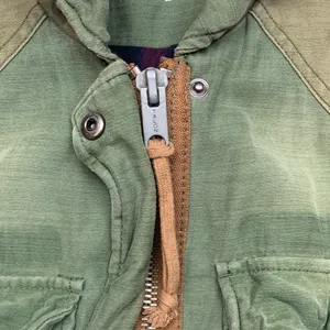 Free People size small jacket military green trench academia 80s retro patch thumbnail 7