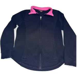 Lauren Ralph Lauren Quilted Zip Jacket Black Pink Trim Small thumbnail 2