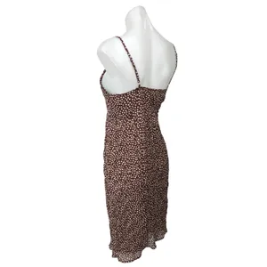 Motherhood Maternity Brown White Sleeveless Polka Dot Cami Mini Dress Size L thumbnail 2