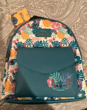 NWT Disney Bioworld Lilo and Stitch Teal Pineapple Mini Backpack Blue thumbnail 1
