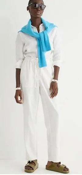 J. Crew Wide-Leg Seaside Pant in Linen thumbnail 1