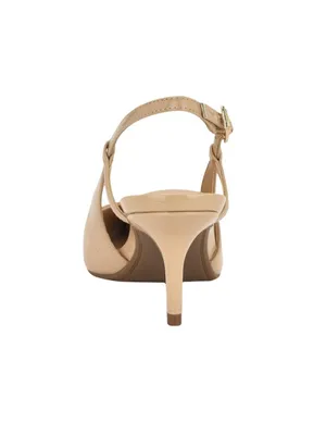 Tommy Hilfiger Cerizza Patent Faux Leather Slingback Pumps Ivory Brown 9.5M thumbnail 13