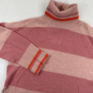 J.CREW Womens Striped Pink Alpaca Wool Blend Turtleneck Sweater Size S‎ thumbnail 2