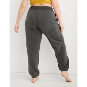 Aerie Sherpa Fleece Corset Jogger Charcoal Grey Terry Sweatpants Sz XS #769 thumbnail 2