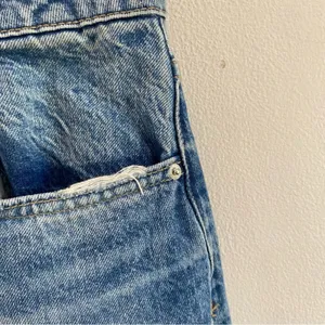 Zara High Rise Straight Leg Ripped Jeans Size 4 100% Cotton Mom‎ Fit Cropped thumbnail 8
