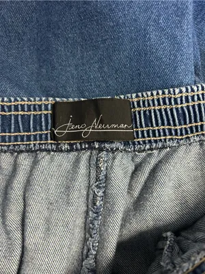 Vintage Jorts Size 14 Women's Blue Denim Elastic-Waist Bermuda Shorts thumbnail 3