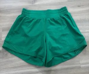 Lululemon Hotty Hot High-Rise Lined Short 4" Raceway Green Women Size 4 thumbnail 1