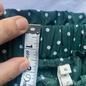 Exlura Women’s High Waist Green White Polka Dot Pleated Midi Swing Skirt Size XL thumbnail 9