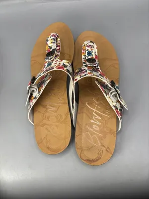 Blowfish Malibu Flip Flop Sandals Womens 8 Multicolor Floral Flat Heel Slip On thumbnail 6