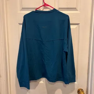 Nike Yoga Dri-FIT Wmns Large Teal Oversized Long Sleeve Top Gold Glitter Swoosh‎ thumbnail 6