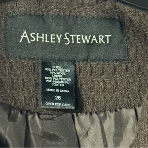 Ashley Stewart Coat Women Plus Size 26 Brown Textured Square Button Wool Blend thumbnail 2