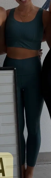 Green Lululemon Ribbed Set  thumbnail 1