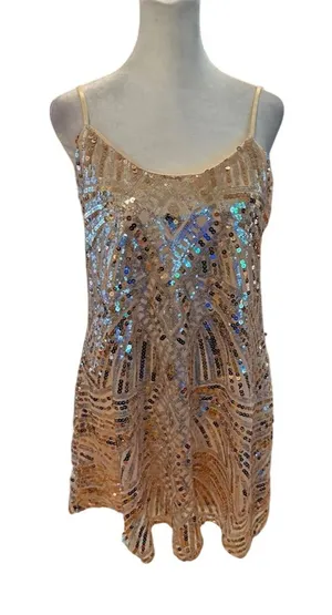 Emerald Sundae Women's Pink Sequin Mini Dress Size S Party Cocktail thumbnail 1