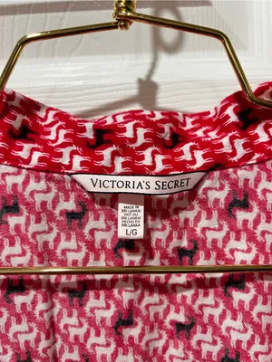 Victoria's Secret Flannel Reindeer Prints Pajama Set Size Large Red Black White thumbnail 10