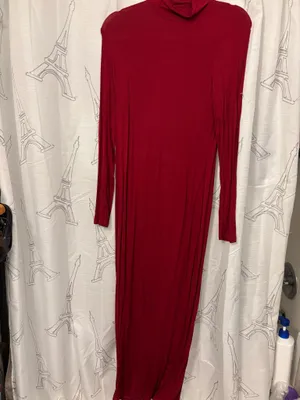 Stretch long casual dress Red Size L thumbnail 2