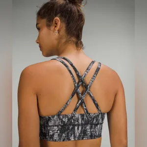 Lululemon Energy Longline Bra Medium Support B–D‎ Cups White Black Size 6 thumbnail 2