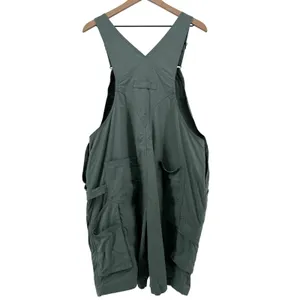 Duluth Heirloom Gardening Bib Shortalls Sage‎ Green Women L Overalls Shorts READ thumbnail 5