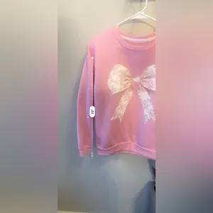 Blush Pink Bow Coquette Sweater Size Small thumbnail 10