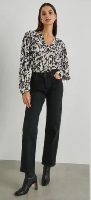 Rails Fable Long‎ Sleeve Animal Print Top Blurred Cheetah Size Large thumbnail 1
