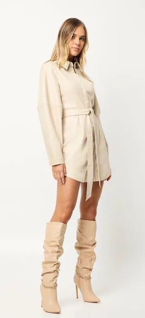 Elliatt Sabrina Dress in Bone Small thumbnail 3