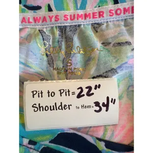 Lilly Pulitzer‎ Etta Dress Navy Blue Floral Pima Cotton Long Sleeve Shift Small thumbnail 3