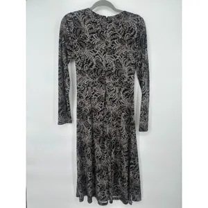 Talbots‎ Faux Wrap Midi Paisley Dress Size Medium Career Slinky Neutral Earthy thumbnail 4