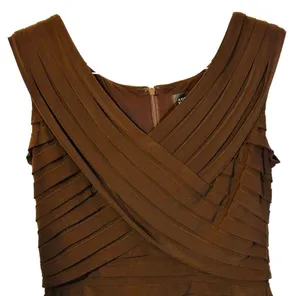 Adrianna Pepell Brown Tier V-Neck Occasion Dress Sz 12 thumbnail 5