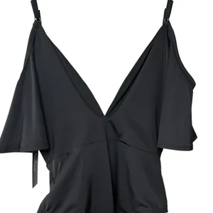 Lulus‎ Slay It With Me Black Off Shoulder Bodysuit XS Flutter Sleeve Sexy Chic thumbnail 8