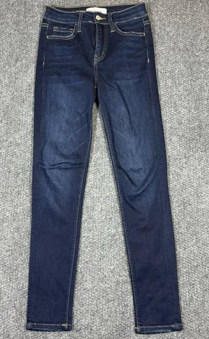Flying Monkey Jeans Womens‎ 24 Blue Dark Wash Skinny Mid Rise Stretch Denim thumbnail 1