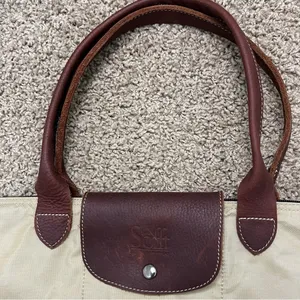 Sofft Nylon & Leather Shoulder Tote Bag Tan Khaki Purse thumbnail 3