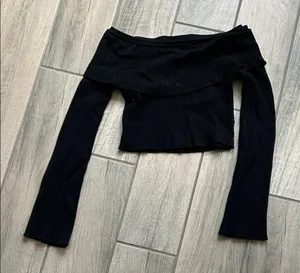 Honey Punch Black Ribbed Knitwear thumbnail 1