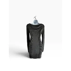Rag & Bone Ruched Zip Front Mini Dress 2 Gray Long Sleeve Bodycon thumbnail 2
