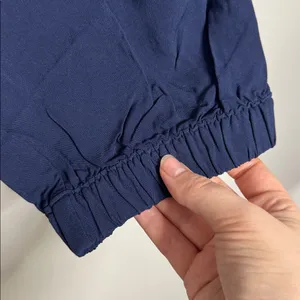 Aerie Navy Elastic Waist Drawstring Viscose Cuffed Crop Joggers size L thumbnail 7