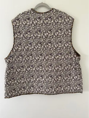 NWT POL Ditsy Floral Electric Grandpa Corduroy Quilt Cheetah Vest medium/large thumbnail 3