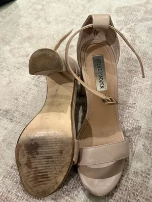 Steve Madden Beige/Taupe Ankle-Strap Block Heel Sandals thumbnail 4