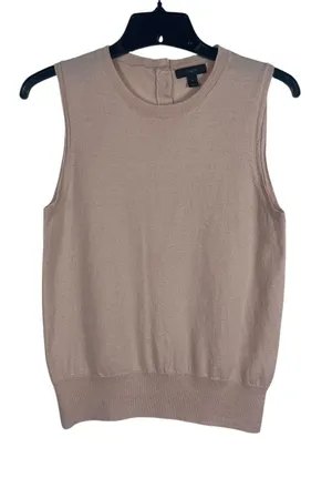 J. Crew 100% Merino Wool Sleeveless Sweater Shell Top Blush Minimalist Preppy M thumbnail 1